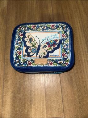Brighton Blue Floral Butterfly Trinket Case